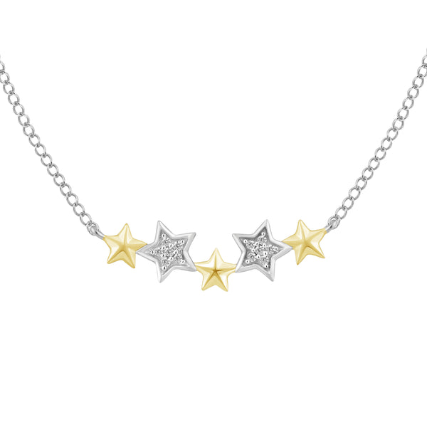 1/4 CTTW Small Diamond Star Necklace in White Gold | New York Jewelers  Chicago