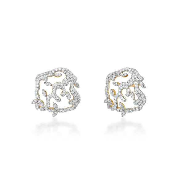 Large Rose Dior Bagatelle Earrings | 18K White Gold and Diamonds