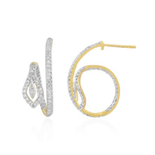 Load image into Gallery viewer, Circled Intertwined Diamond Earrings
