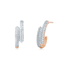 Load image into Gallery viewer, Circled Semihoop Diamond Earrings
