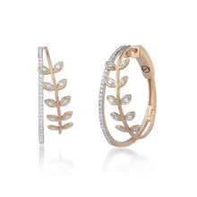 Load image into Gallery viewer, Circled Foliage Diamond Earrings
