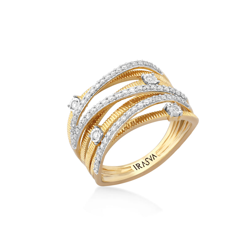 Simple Diamond Gold Ring For Women - Tejaani Jeweller