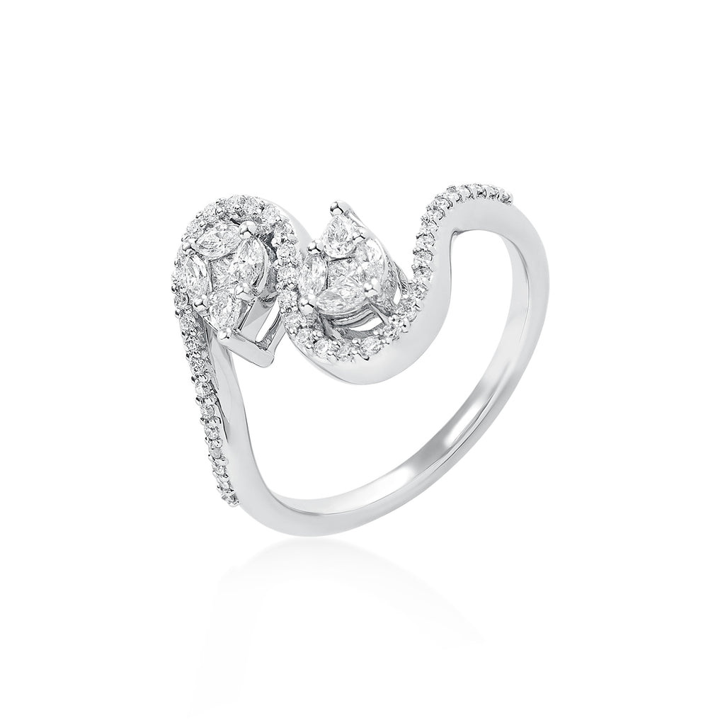 Two-Stone Diamond Asymmetric Engagement Ring - Portfolio - Durham Rose